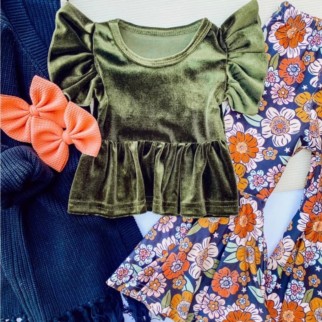 Velvet Ruffle Top